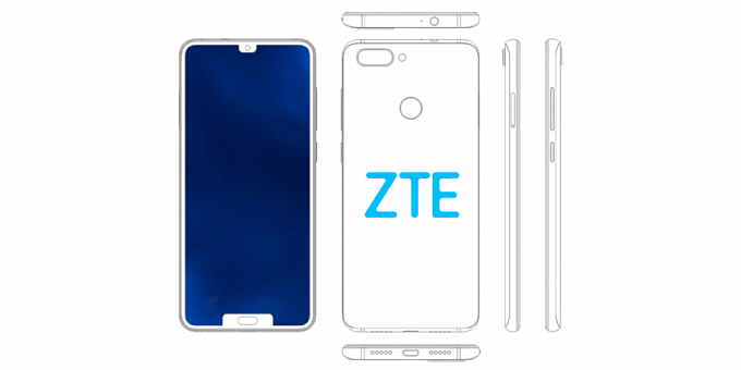 Компания ZTE запатентовала смартфон с двумя вырезами на дисплее